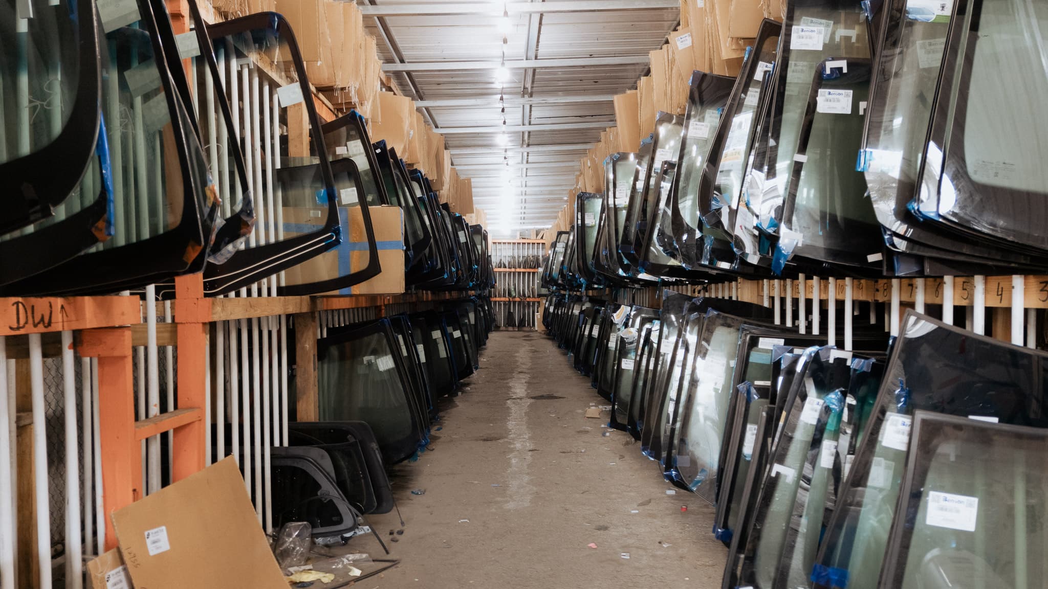 New OEM windshield glass ready for installation